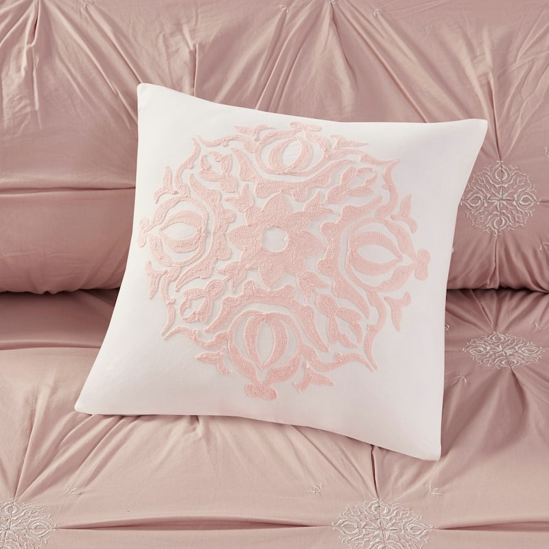 Madison Park Edna Embroidered Cotton Reversible Duvet Cover Set