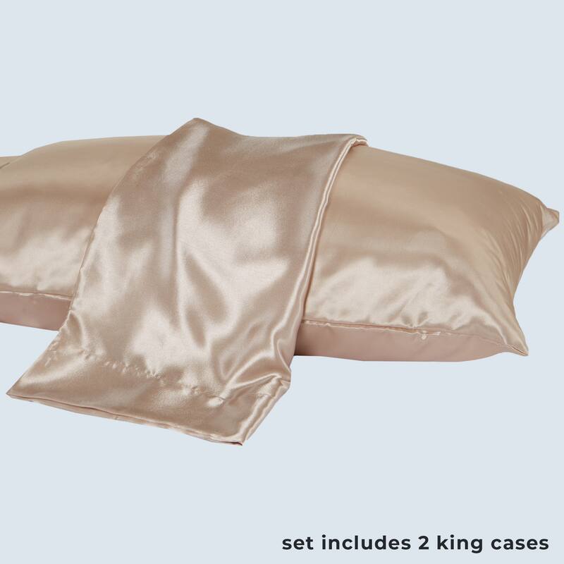Great Bay Home 2-Pack Sateen Silk Pillowcase