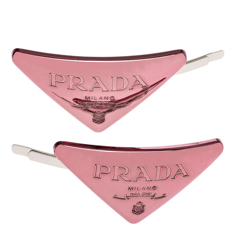 Prada Metal Hair Clips, Set of 2 - Alabaster Pink
