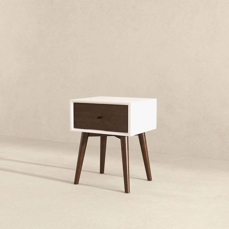 GDFStudio - Avery Mid-Century Modern Solid Wood Night Stand with 1 Drawer
