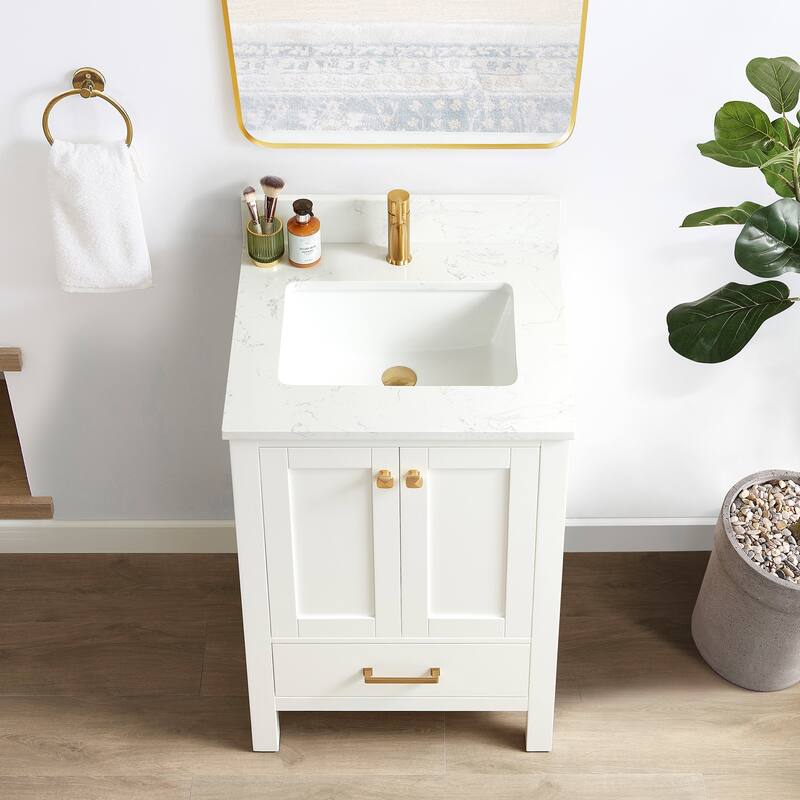 Shannon 24" Single Vanity with Composite Stone Countertop without Mirror