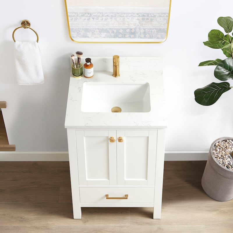 Shannon 24" Single Vanity with Composite Stone Countertop & Mirror