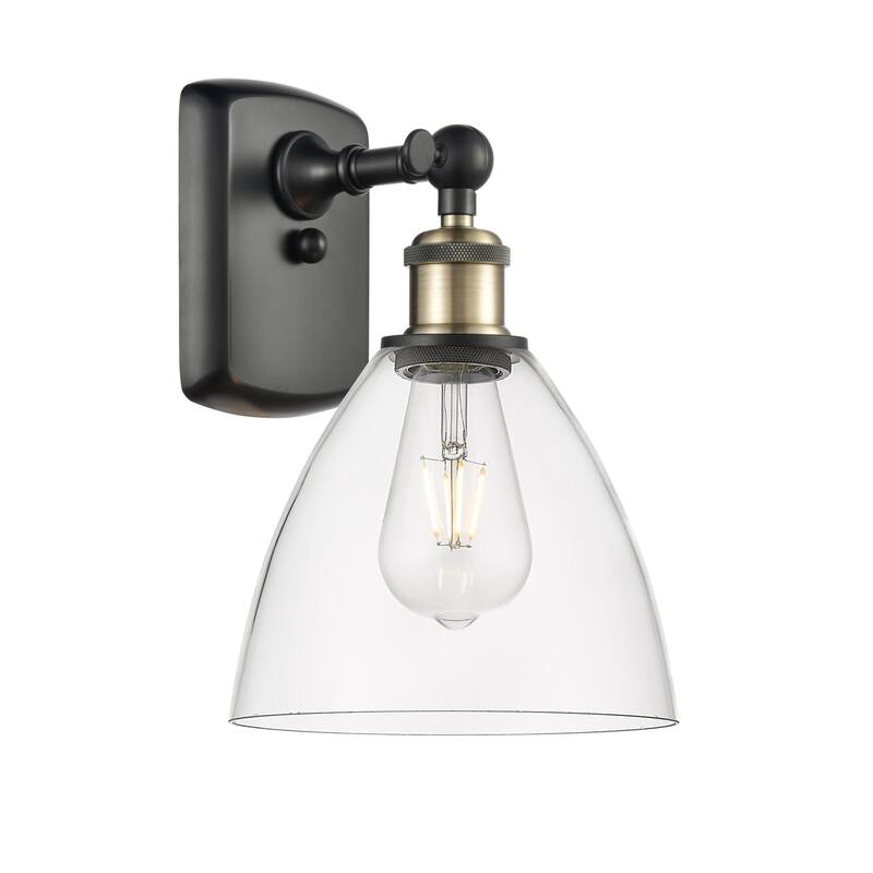 Innovations Lighting 516-1W-11-8 Bristol Sconce Bristol 11" Tall Wall - Black Antique Brass / Clear