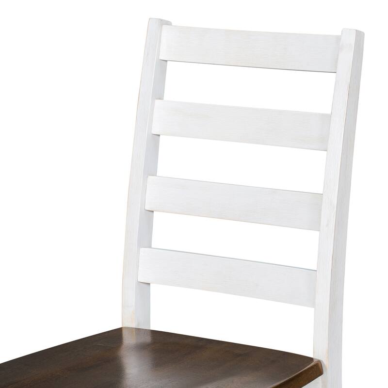 6-Piece Wooden Dining Table Set with 4 Ergonomic Chairs & Bench