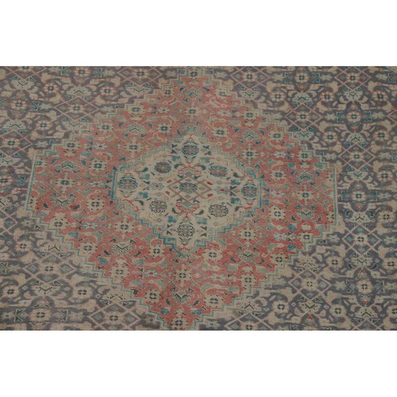 Tabriz Persian Vintage Area Rug Handmade Wool Carpet - 8'5" x 10'10"