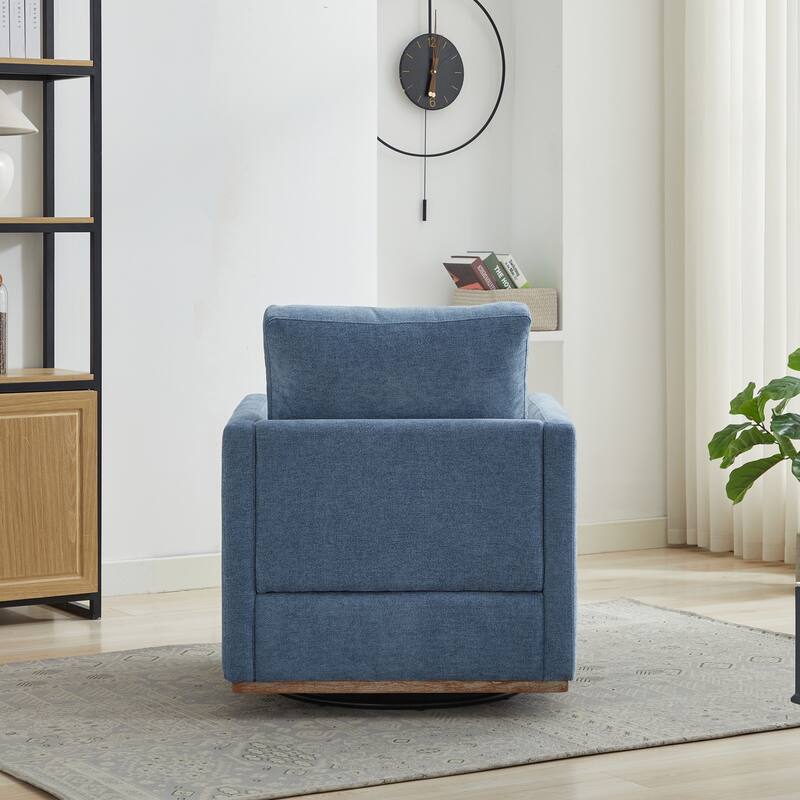 Chenille Swivel Accent Chair (Square Design)