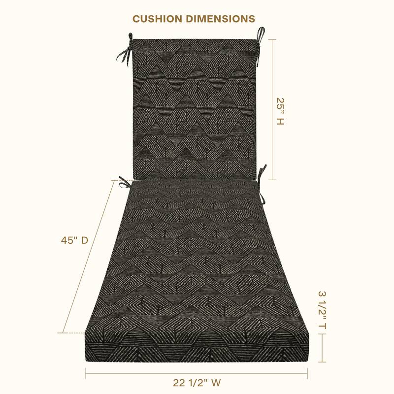 Textured Chaise Lounge Cushion - 22.5" wide x 70" long x 45" deep x 3.5" thick