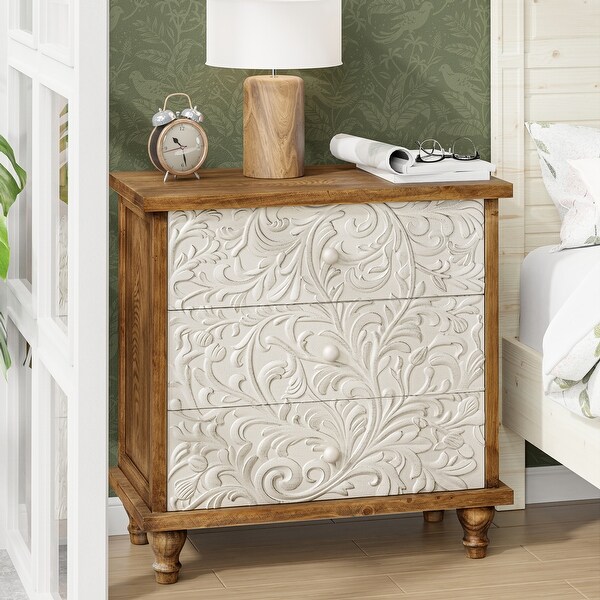 GeeHome Silver 2-Drawer Nightstand - Walmart.com