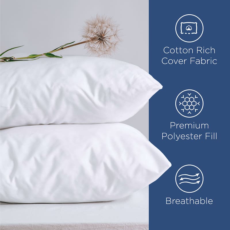 Martex Twin Pack White Plush Polyfill Soft Breathable Pillow