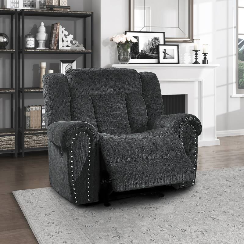 Neleh 42" Chenille Glider Reclining Chair - Gentle Gliding Motion