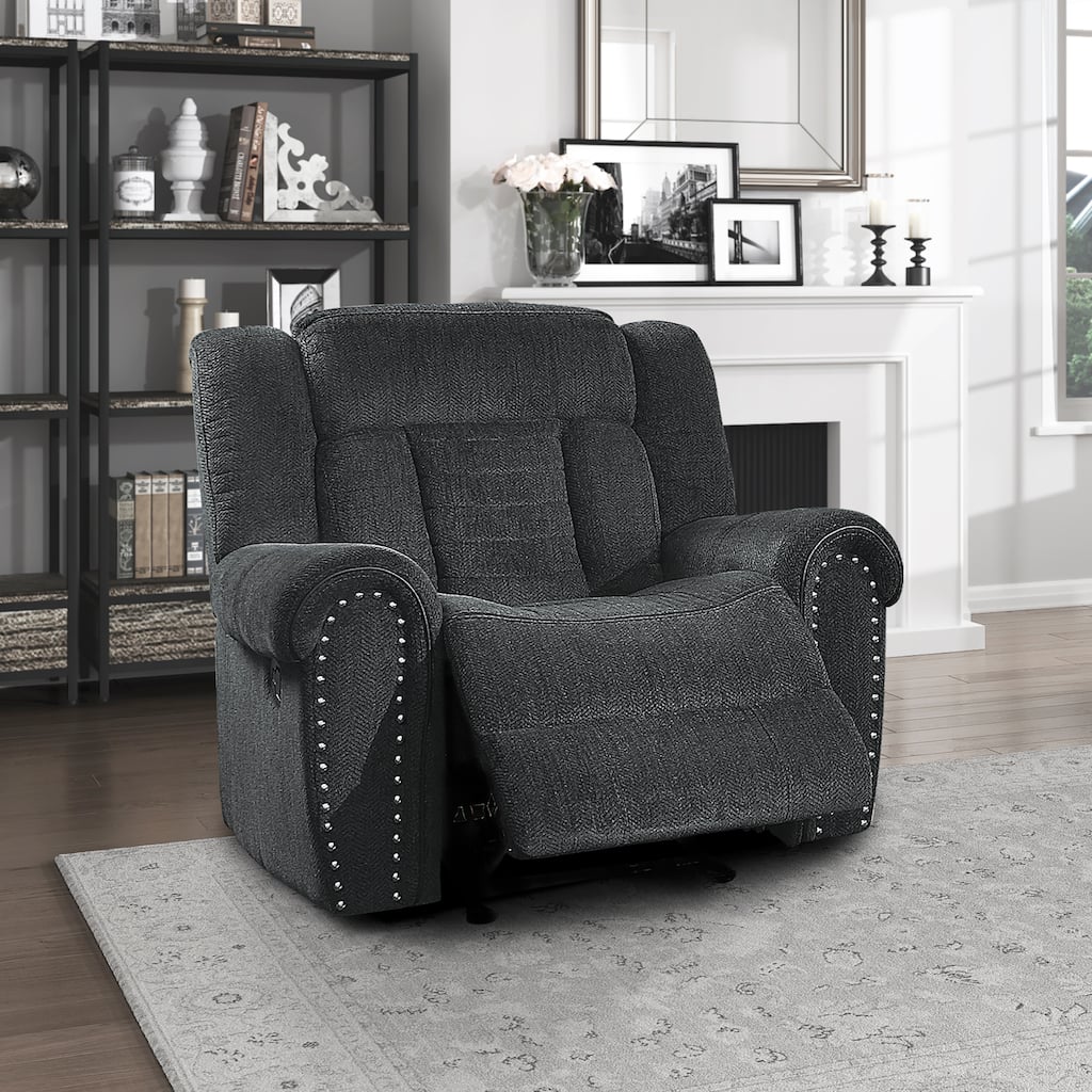 Neleh 42" Chenille Glider Reclining Chair - Gentle Gliding Motion