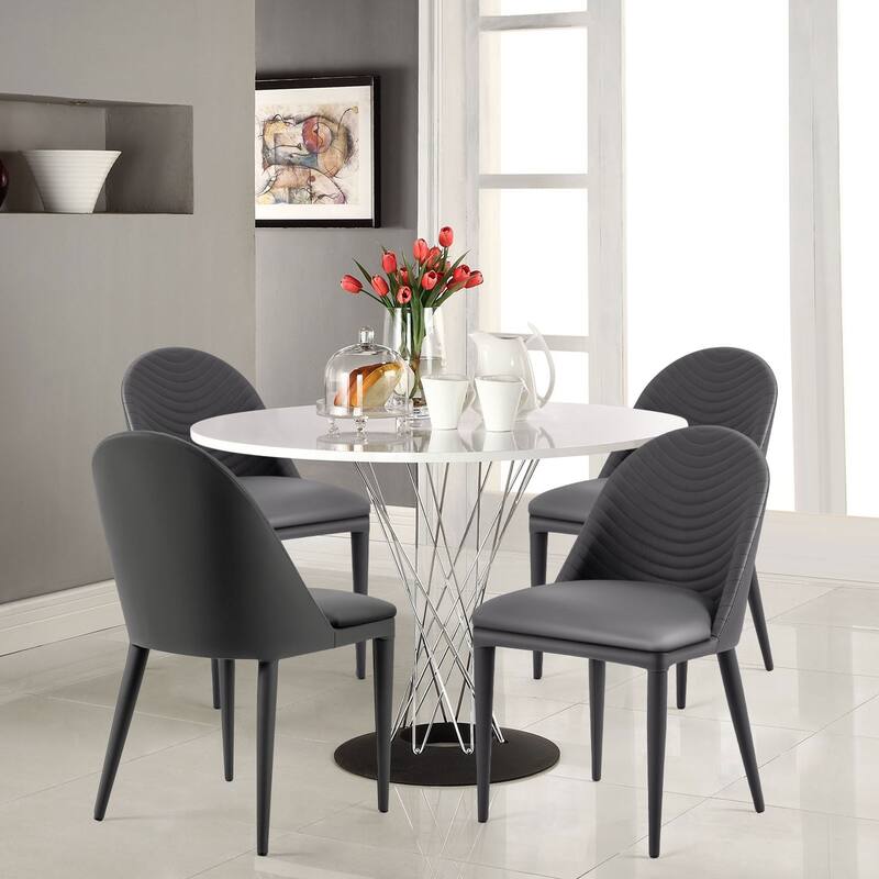Fully Assembled Microfiber Leather Upholstered Dining Chairs, Set of 2 - 22.44"D x 18.5"W x 32.28"H