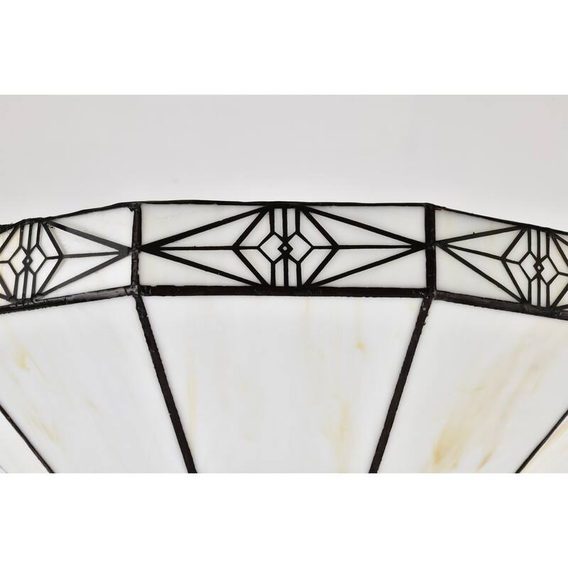 Tiffany-style Mission-style White Torchiere