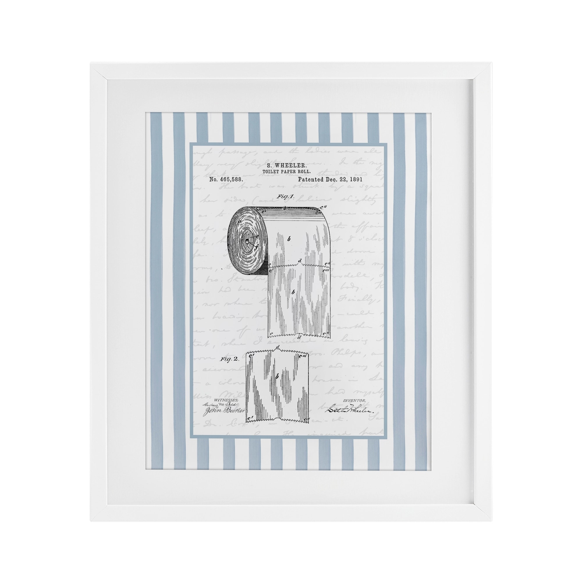 Vintage Patent Toilet Paper Lettered and Lined