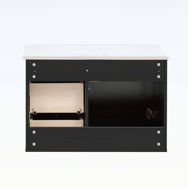 Bathroom Vanity with Ceramic Sink,Two Drawers,and Large Storage Space for Elegant and Functional Bathrooms