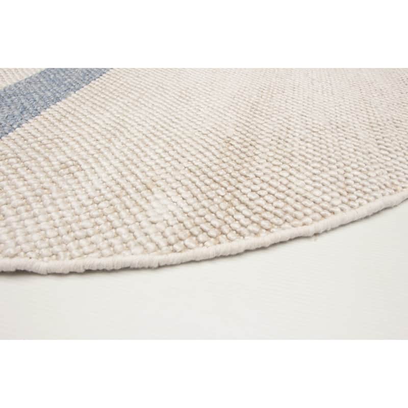 ECARPETGALLERY Braid weave Sienna White Wool Rug - 5'10 x 5'10