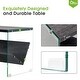 preview thumbnail 4 of 7, Ivinta SoHo Coffee Table, Gray / Glass Small Cocktail Table with Storage Shelf