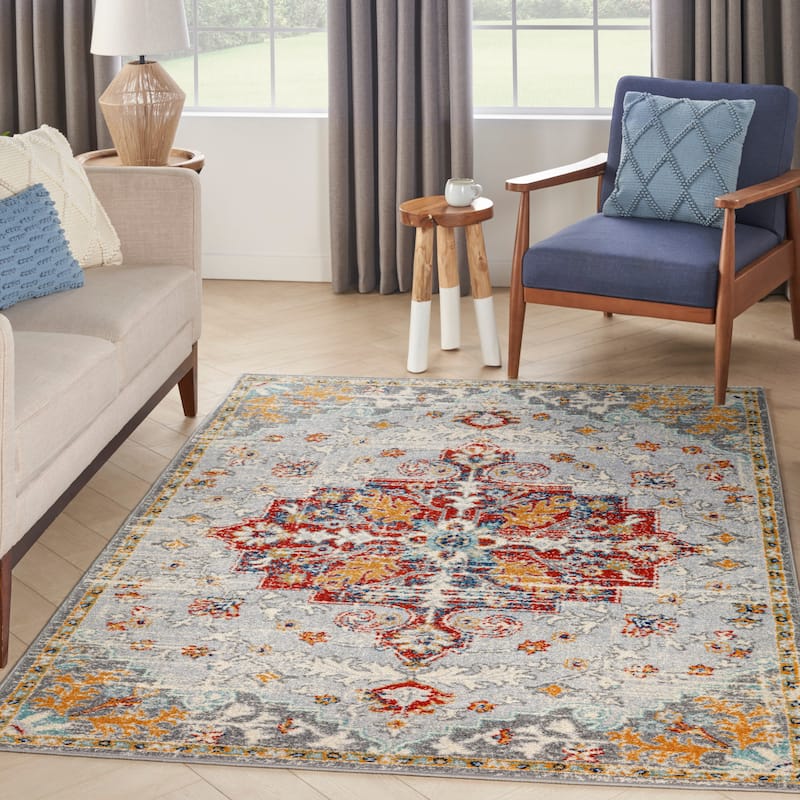 Nourison Passion Indoor only Persian Area Rug - 3' 9" x 5' 9" - Grey/Multicolor - Rectangle
