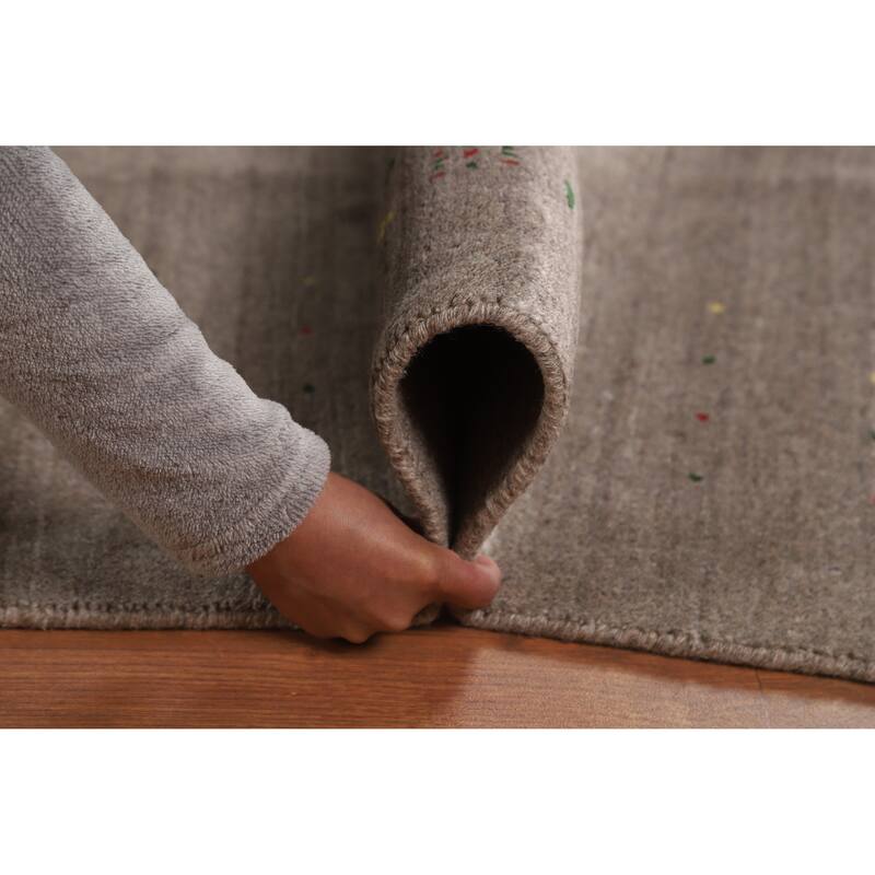 Brown Tribal Gabbeh Oriental Area Rug Hand-Knotted Wool Carpet - 7'10" x 9'7"