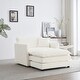 preview thumbnail 1 of 5, Modern Chenille Single Sofa Chair with Ottoman