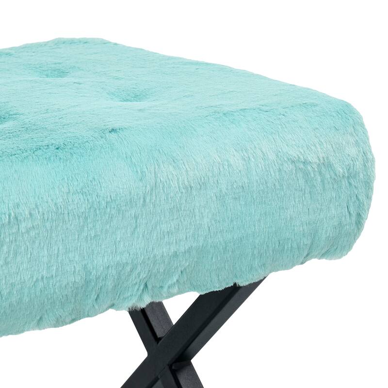 FauxFur Ottoman Vanity Stool 19"X19"X19".