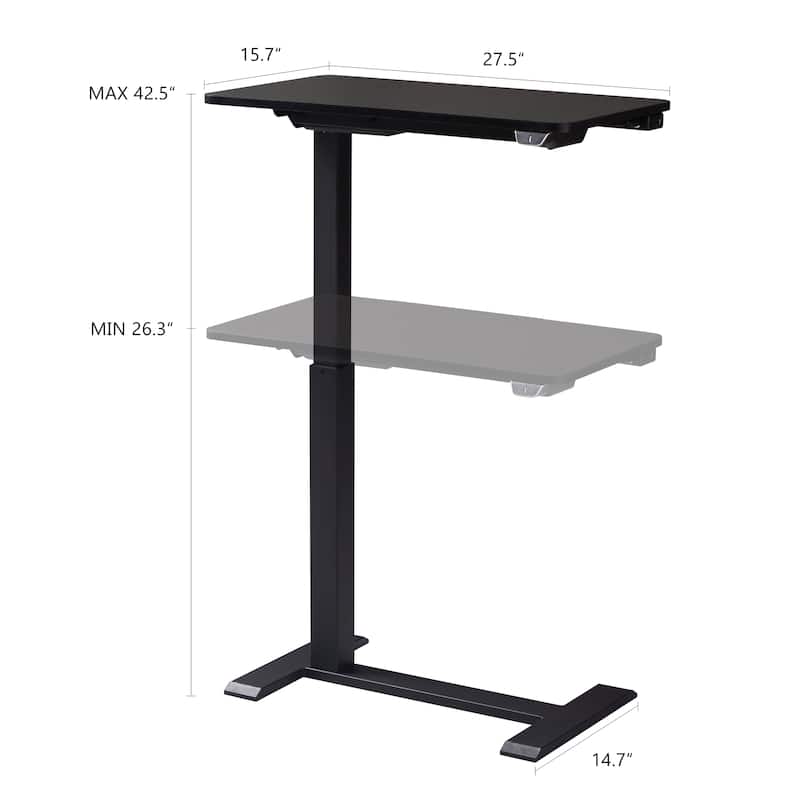 KOWO Electric Height Adjustable Side Table Soft Touch Bedside End Table with Quiet Motor, Modern Nightstand for Home & Office