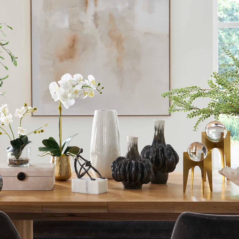 Uttermost Umbrian White & Brown Gourd Vases (Set of 2)