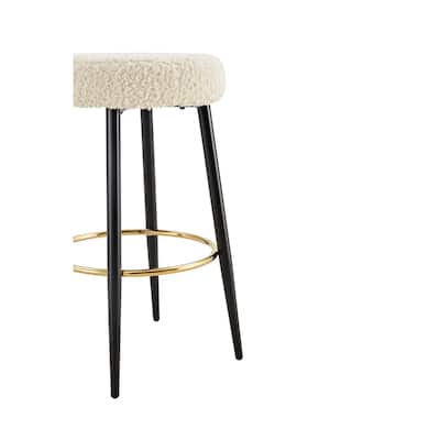 Bar Stools PU Kitchen Stools Upholstered Stools with Golden Footrest