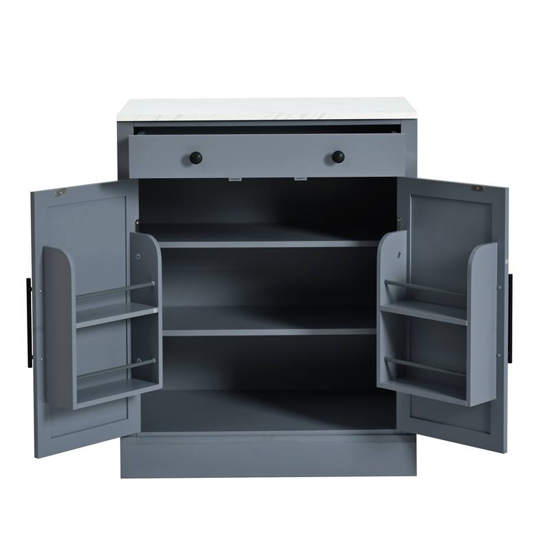 High Kitchen Pantry, Tall Kitchen Hutch, Display Cupboard Cabinet with Adjustable Shelf