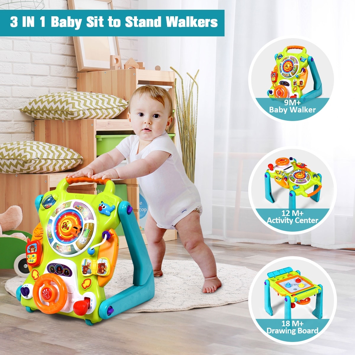 3 in 1 sit to stand activity center
