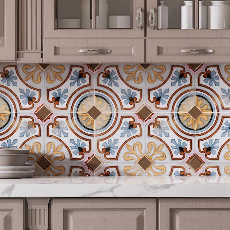 Merola Tile Vaudeville Taco Marron 1-5/8" x 1-5/8" Porcelain Floor and Wall Tile - Case (25 Tiles)
