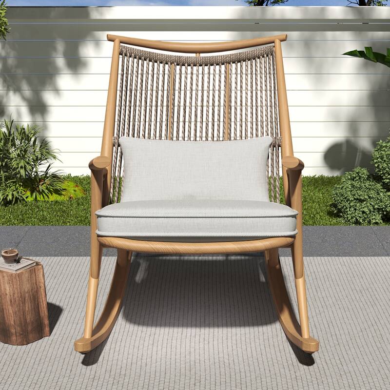 Christopher Knight Home - Auralee Iron Rattan Outdoor Rocking Chair