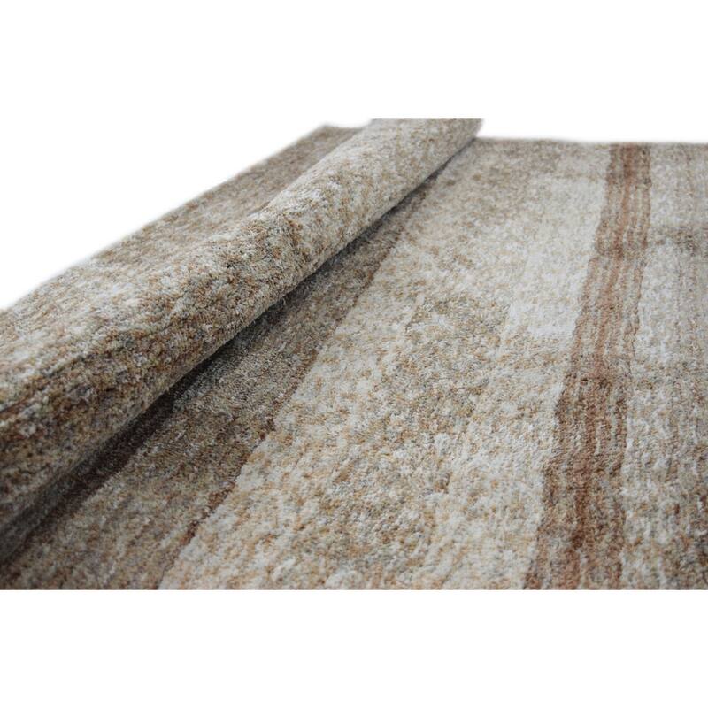 Addison Sanibel Striped Grey Shag Area Rug