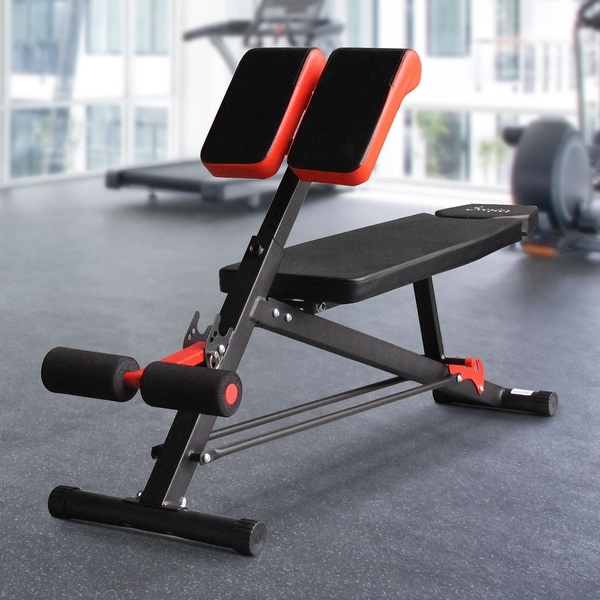 Soozier Folding Black and Orange Steel Adjustable Hyper Extension