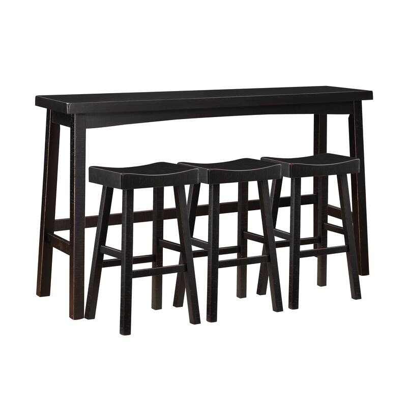 Brigham 4-Piece Pack Pub Height Set - Black
