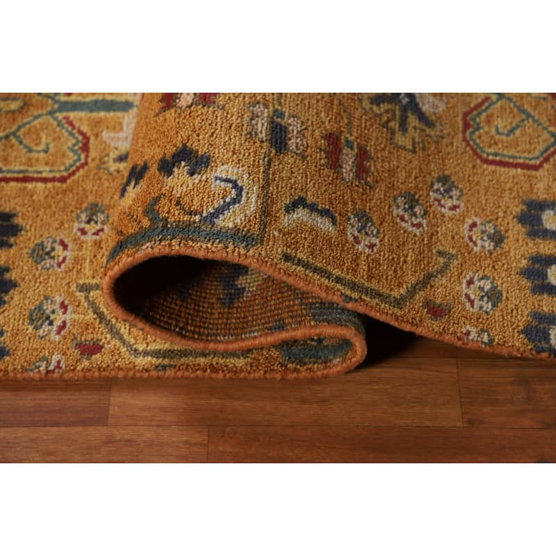 Orange & Rust Kazak Indian Runner Rug Handmade Wool Carpet - 2'6"x 12'0"