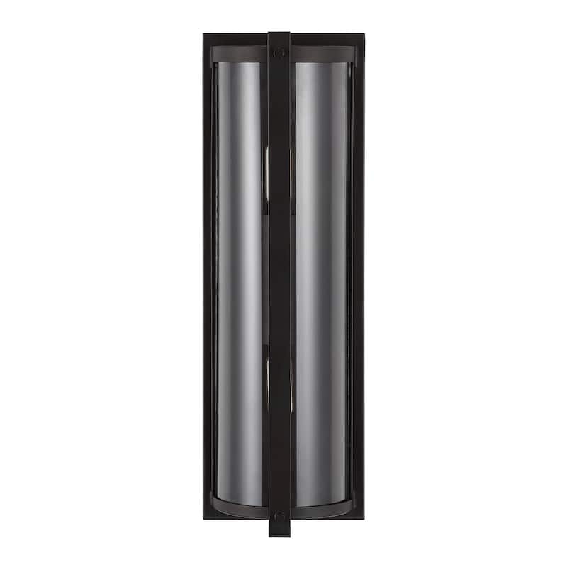 SAFAVIEH Lighting Bhavani Senla Led Wall Sconce (Set of 2) - 6" W x 4.75" L x 18" H - Oil Rubbed Bronze/Clear - 6Wx5Dx18H