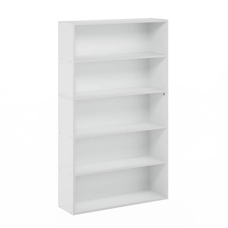 52.68 in. Tall White Wood 5-Shelf Bookcase