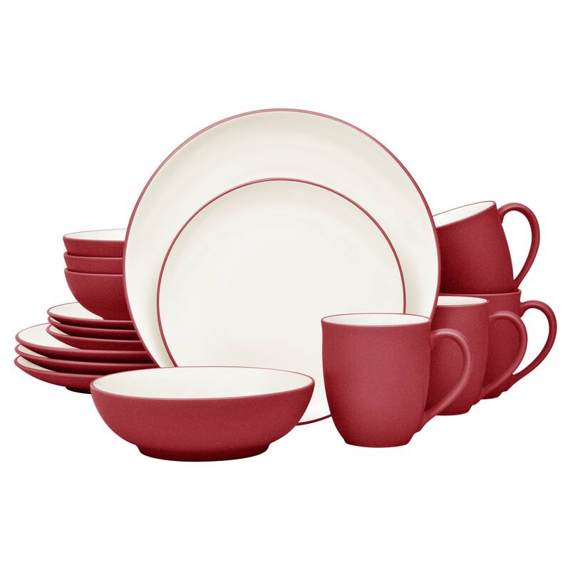 Noritake Colorwave 16-Piece Coupe Dinnerware Set, Service For 4 - Raspberry