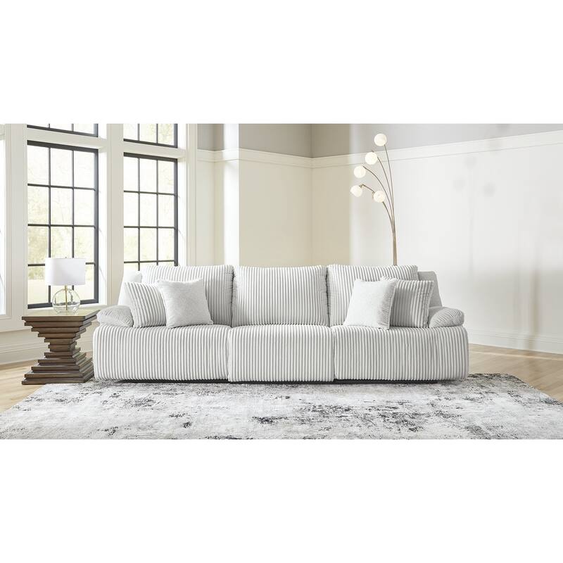 Signature Design by Ashley Top Tier 3-Piece Reclining Sectional Sofa - 128"W x 40"D x 41"H - Grey
