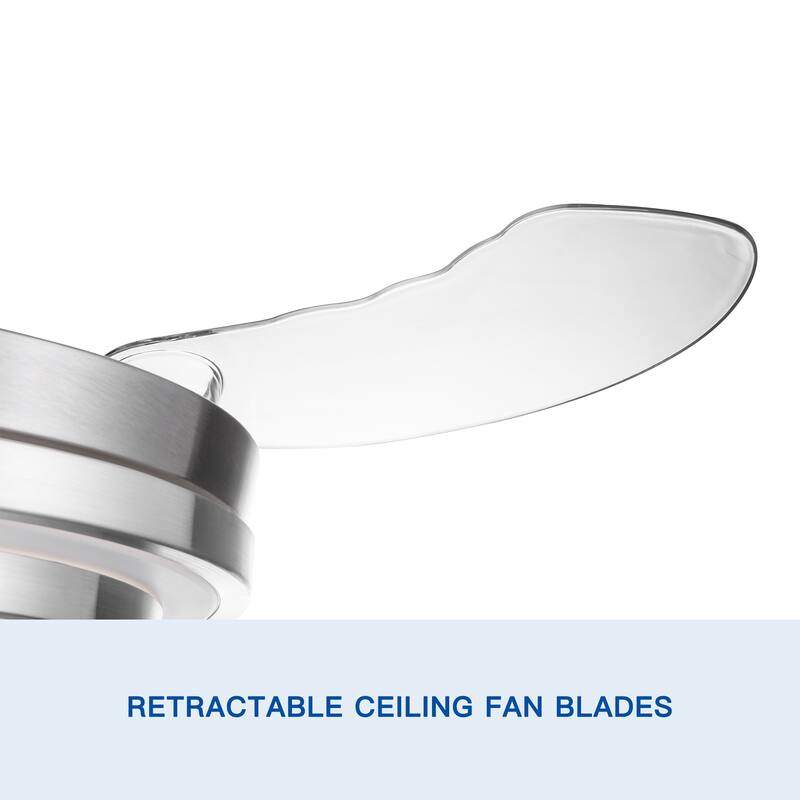 42" Retractable Ceiling Fan with Remote Control and 6-Speed