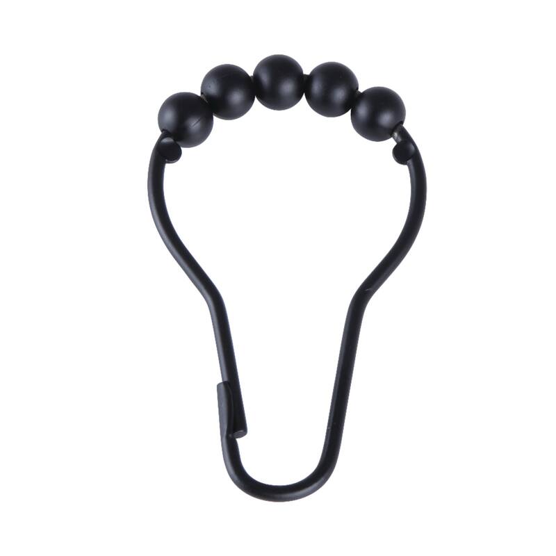 Kingston Brass Edenscape Roller Ball Shower Curtain Rings (12 pcs/set) - Matte Black