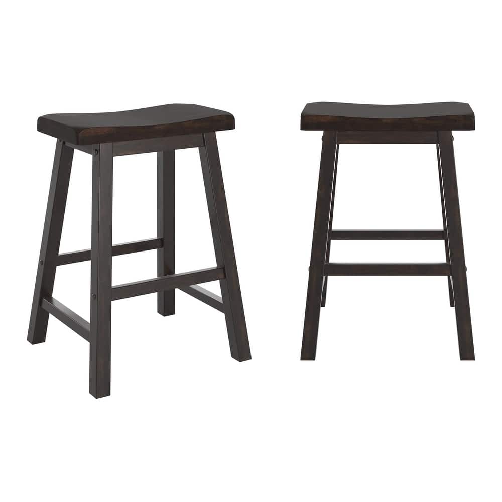 Cadiz Saddle Seat 24" Counter Height Backless Stools (Set of 2)