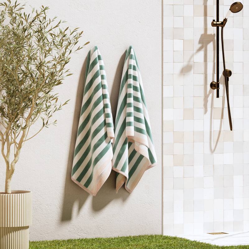 Linery & Co. Oversized Cotton Stripe Beach Towel