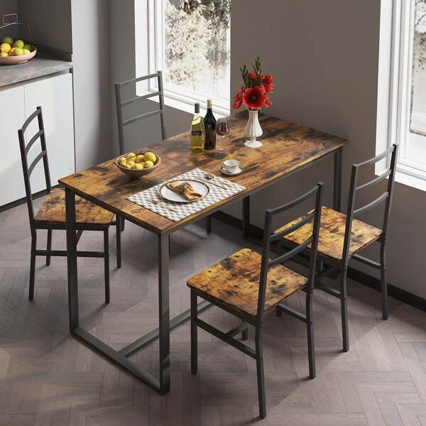 Industrial style dining table set discount
