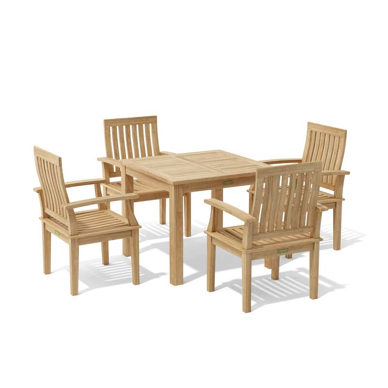 Outdoor Dining Set 5 Piece - Patio Table and Chairs Set - Modern Design - Weather Resistant - Bistro Furniture