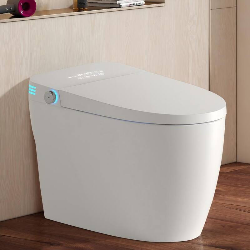 Modern Tankless Bidet Toilet with Auto Flush, Heated Seat and Remote