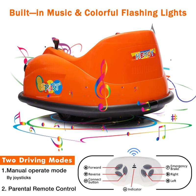 12V Ride On Electric Bumper Car for Kids with Parent Remote