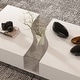 preview thumbnail 15 of 18, Storage Masterpiece Contemporary White Coffee Table Colorful LED Edge - 55.1"W