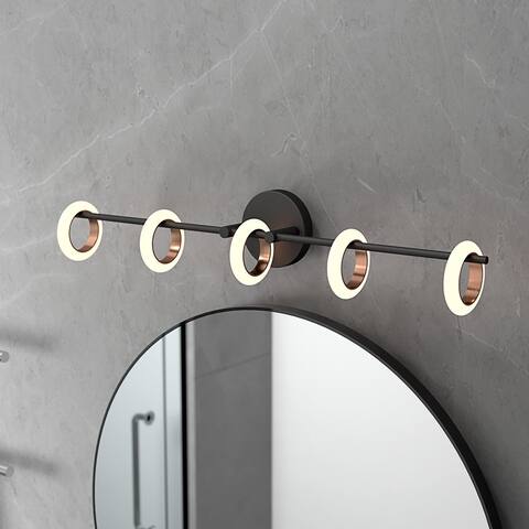 Glow's Avenue 5-Light Dimmable Loop Ring Bathroom Vanity Light - N/A